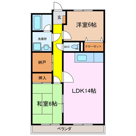 カーサ山の手の物件間取画像